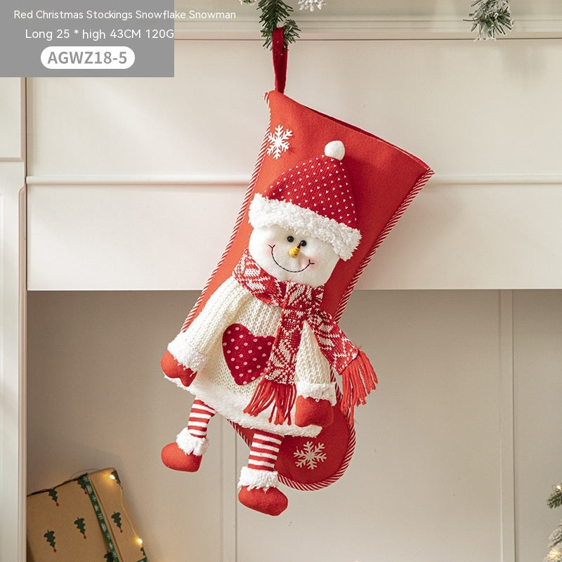 Cloth Santa Claus Cartoon Christmas Tree Hanging Decoration Party Gift Bag