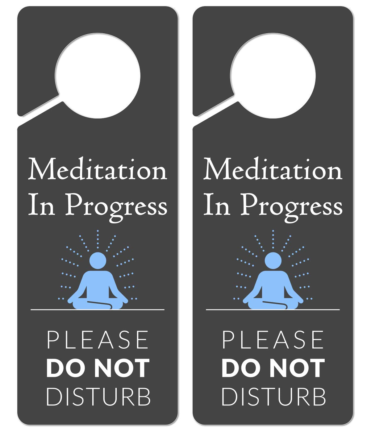 Meditation Sign for Door, 2 Pack (Printed on Both Sides), 9.3″X3.5″ PVC Plastic, Meditation Sign, Meditation Door Hanger, Meditation Decor, Do Not Disturb Sign, Meditation Decor for Room