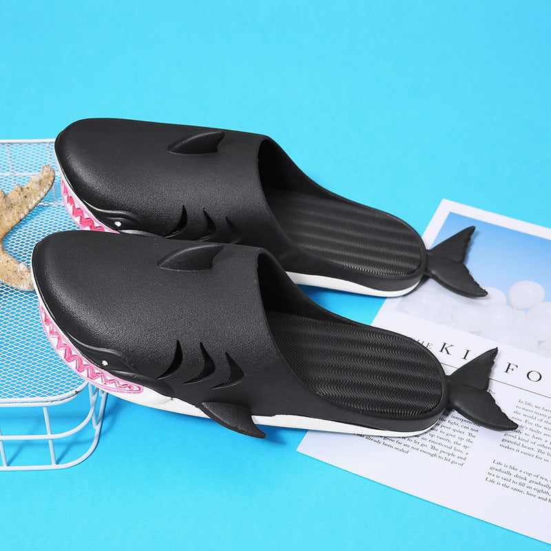 Shark Slippers Beach Shoes Home Flat Slippers Women Men