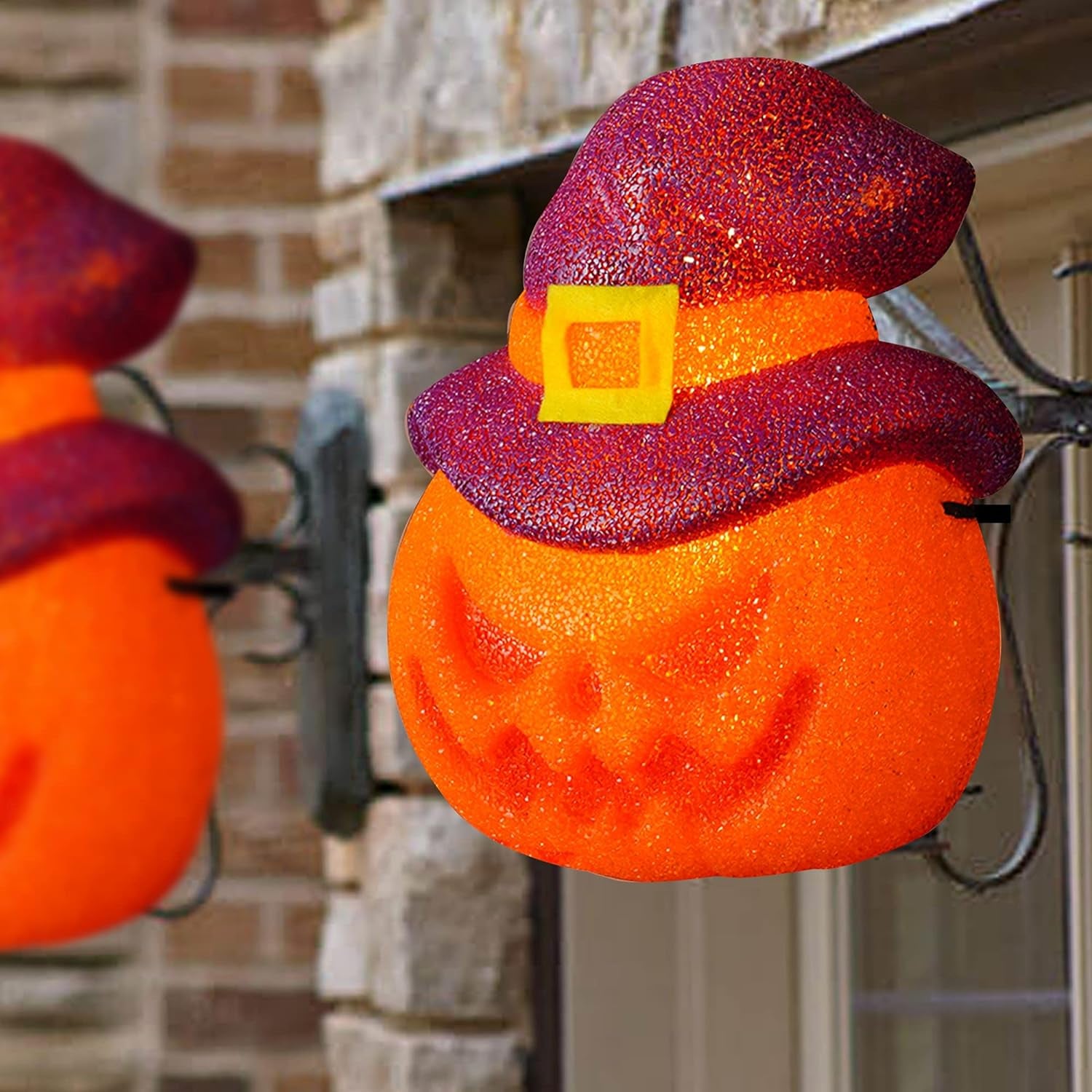 Pumpkin Halloween Porch Light Covers 2 Pack, 9" X 11.8" Halloween Outdoor Decoration Light Cover for Garage Lights, Large Light Fixtures, Front Door