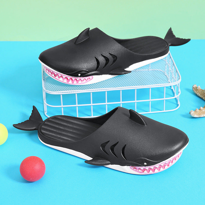 Shark Slippers Beach Shoes Home Flat Slippers Women Men