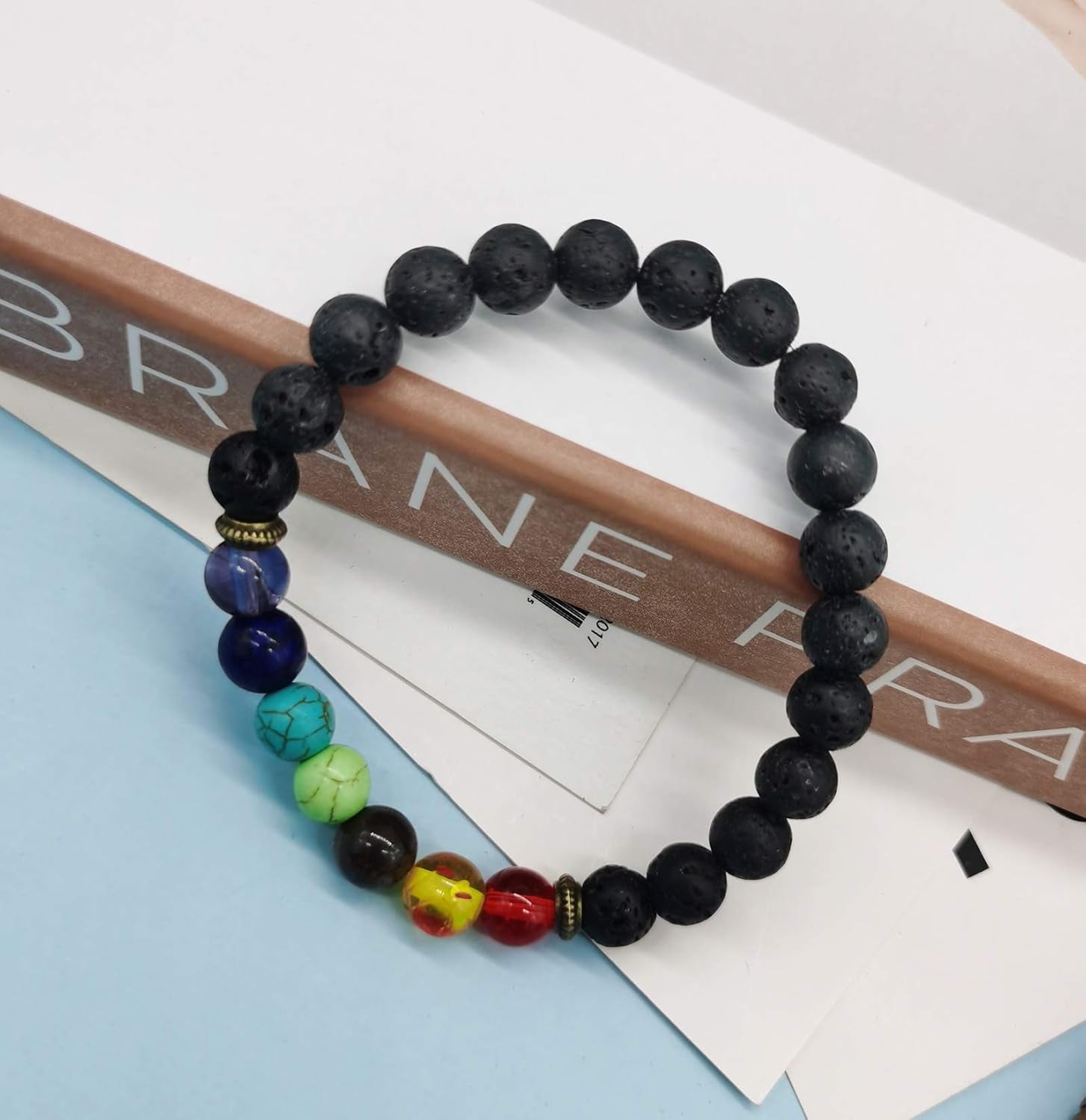 2-14 Pcs 8Mm Lava Stone Bracelet for Women Men 7 Chakra Aromatherapy Essential Oil Diffuser Bracelet Natural Stone Beads Yoga Bracelet