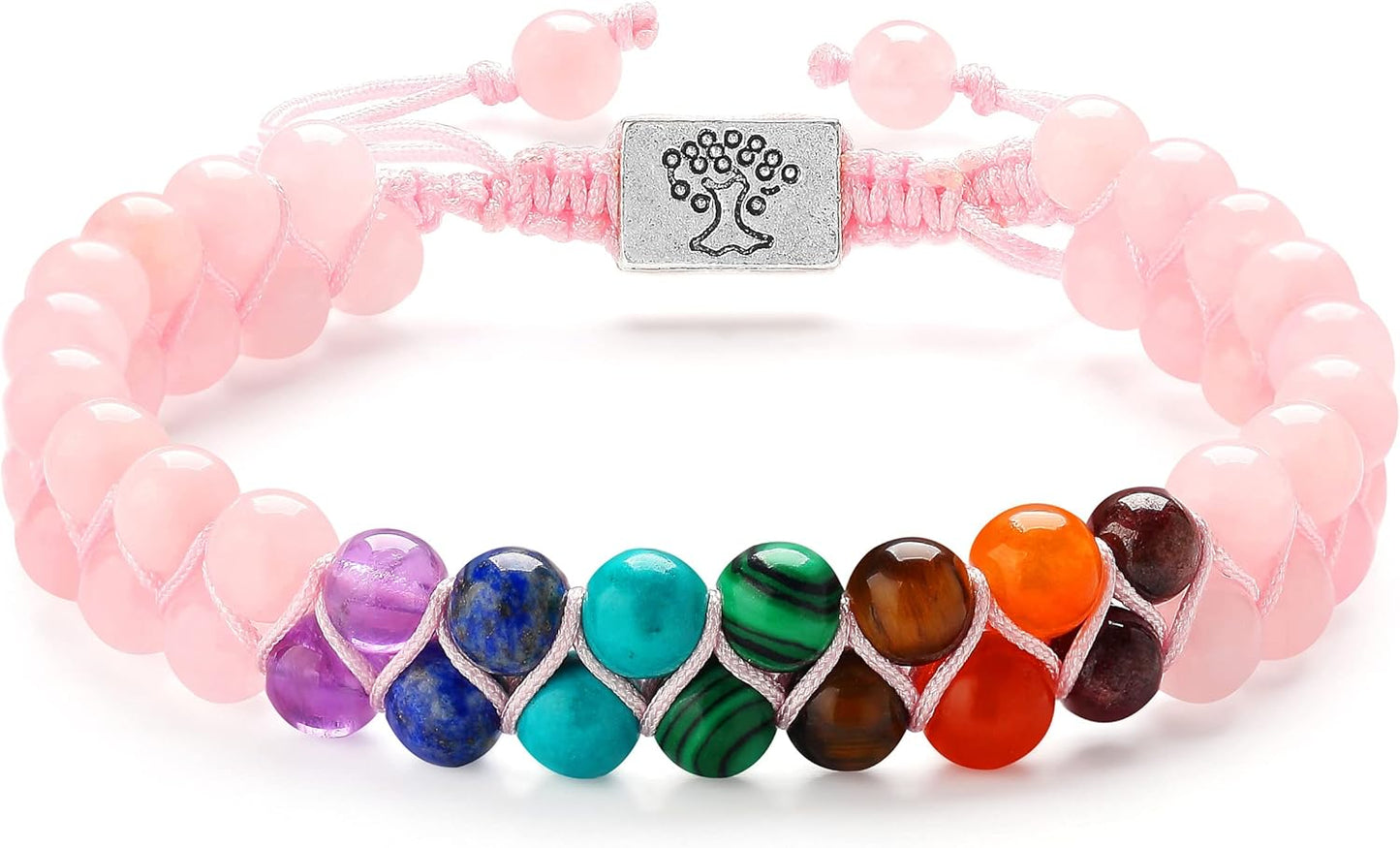 Chakra Bracelet 7 Chakras Bracelets Healing Crystals Bracelet Yoga Stone Beads Bracelets Meditation Relax Anxiety Bangle for Womens Mens