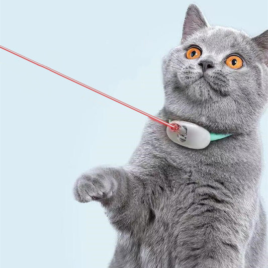 Smart Lazy Man Cat Toy Collar LED Infrared USB Charging Pet Supplies